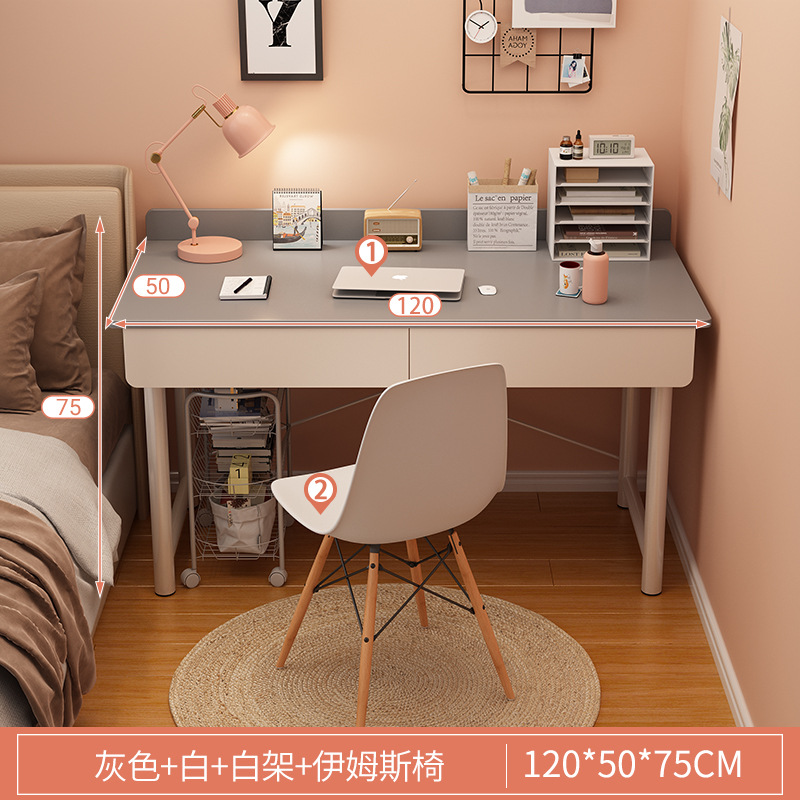 [펌프가 포함된 싱글 테이블] 120cm 그레이 + 노르딕 의자