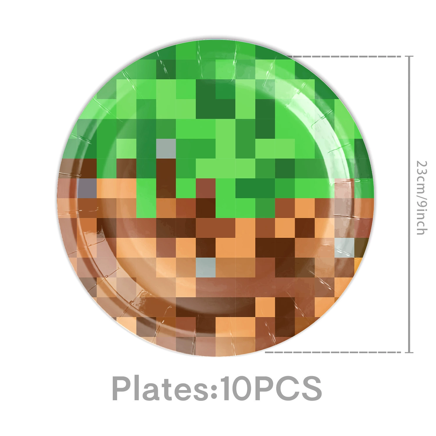 Party decorations set, Minecraft style, plates cups utensils balloons banner, packs 10–20 pcs