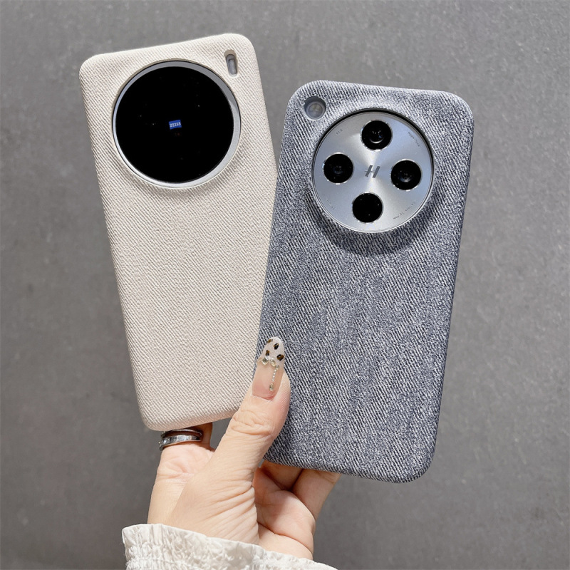 Suitable for Vivo X300Pro Mobile Phone Case, Half-Covered Denim Leather Texture Iqoo15 Matte Anti-Fall S30P Protective Case Suitable for Vivo X300Pro Mobile Phone Case, Half-Covered Denim Leather Texture Iqoo15 Matte Anti-Fall S30P Protective Case