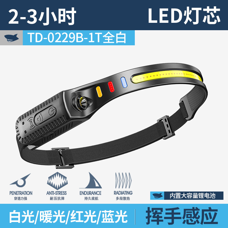 Sonriente tiburón transfronterizo nueva lámpara de inducción multifuncional lámpara de cabeza ajustable multi-posición lámpara de luz multi-fuente de luz iluminación exterior