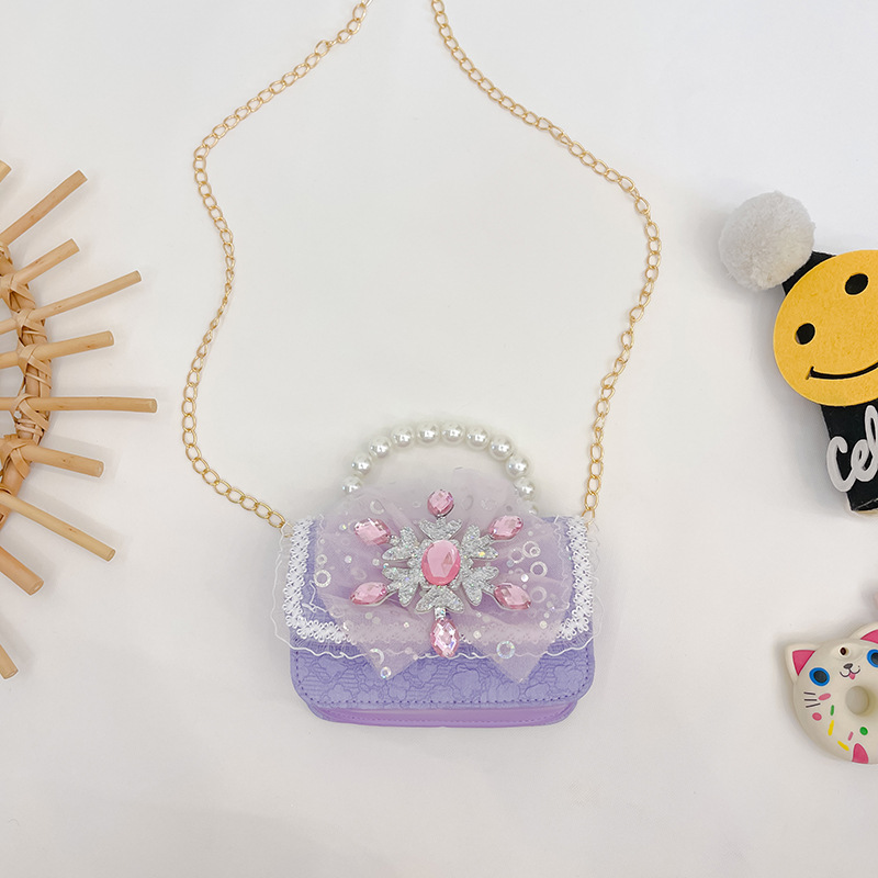 Moda princesa bolso estilo coreano arco cadena mensajero bolsa niña MINI BOLSA cuadrada accesorios de viaje