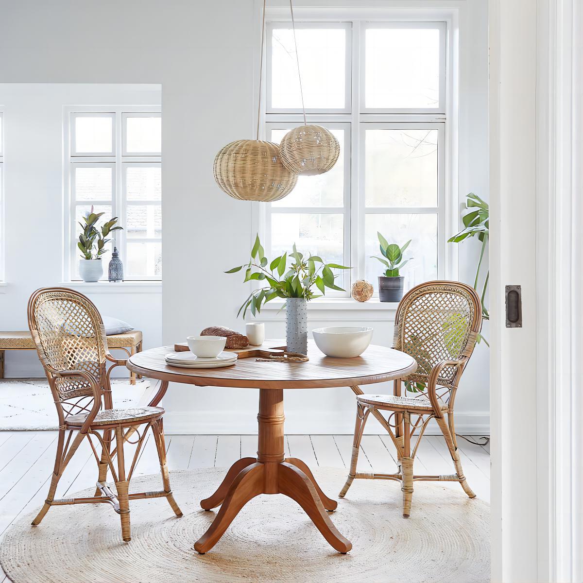 Lámparas nórdica de ovejas de madera pantalla de ratán creativo sala de estar comedor cabecera B & B sala de té araña de bola de ratán tejida