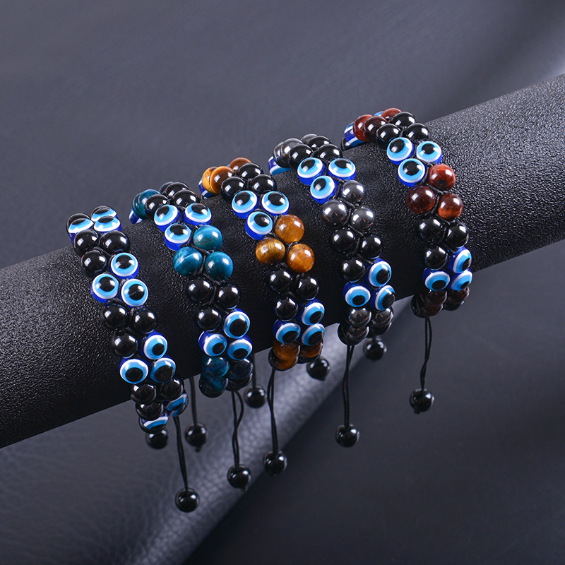 35g Weight Ethnic Style Eye Natural Stone Beaded Men's Bracelets Men Beaded Bracelets