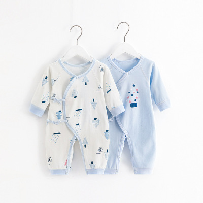 Spring new pattern supple pure cotton Butterfly Dress baby one-piece garment lateral forepart Frenum baby Romper Cotton Jacquard weave Climb