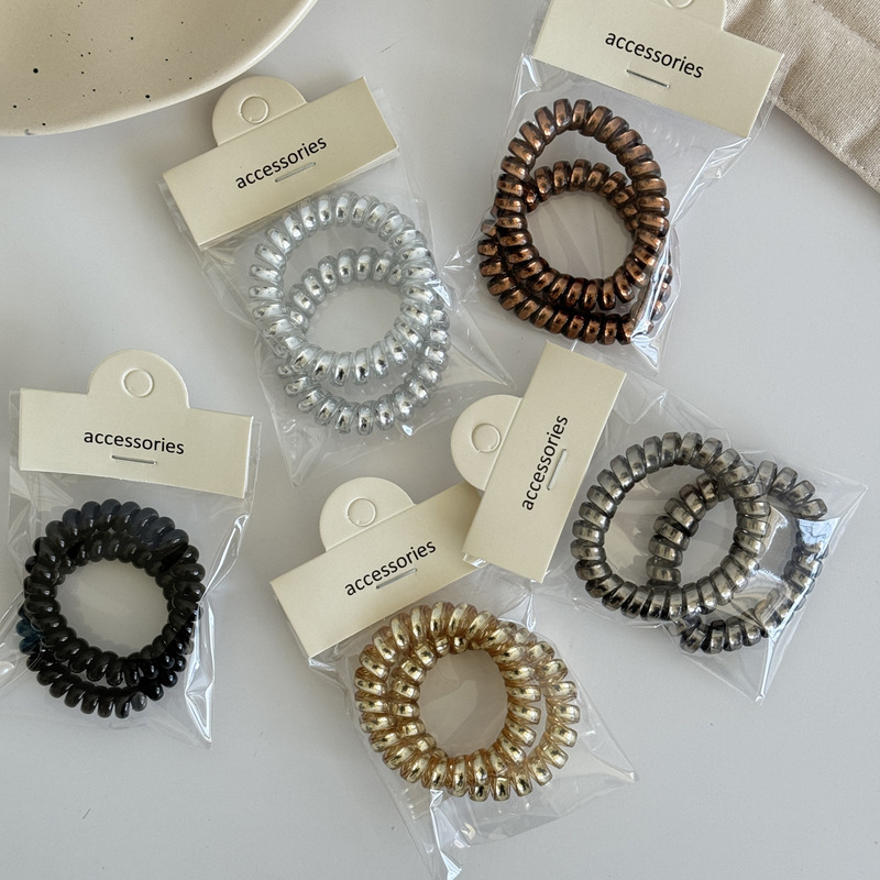 2-Pack High-End Large Phone Cord Hair Tie Set Korean Versatile High-Elasticity Seamless Ins Hair Rope Hair Accessories