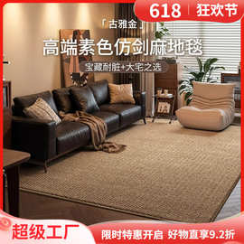 仿剑麻地毯客厅耐脏易打理新款中古风卧室防猫抓地垫防滑大面积