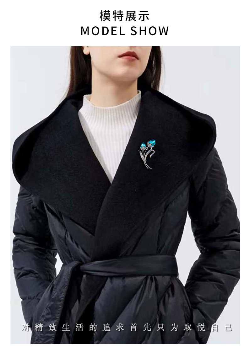 高档奢华水晶郁金香胸针小众高级感精致花朵胸花新款时