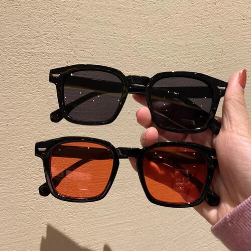 New cross-border retro sunglasses Korean version women's sunglasses fashion personality rice nail square sunglasses internet celebrity same style 