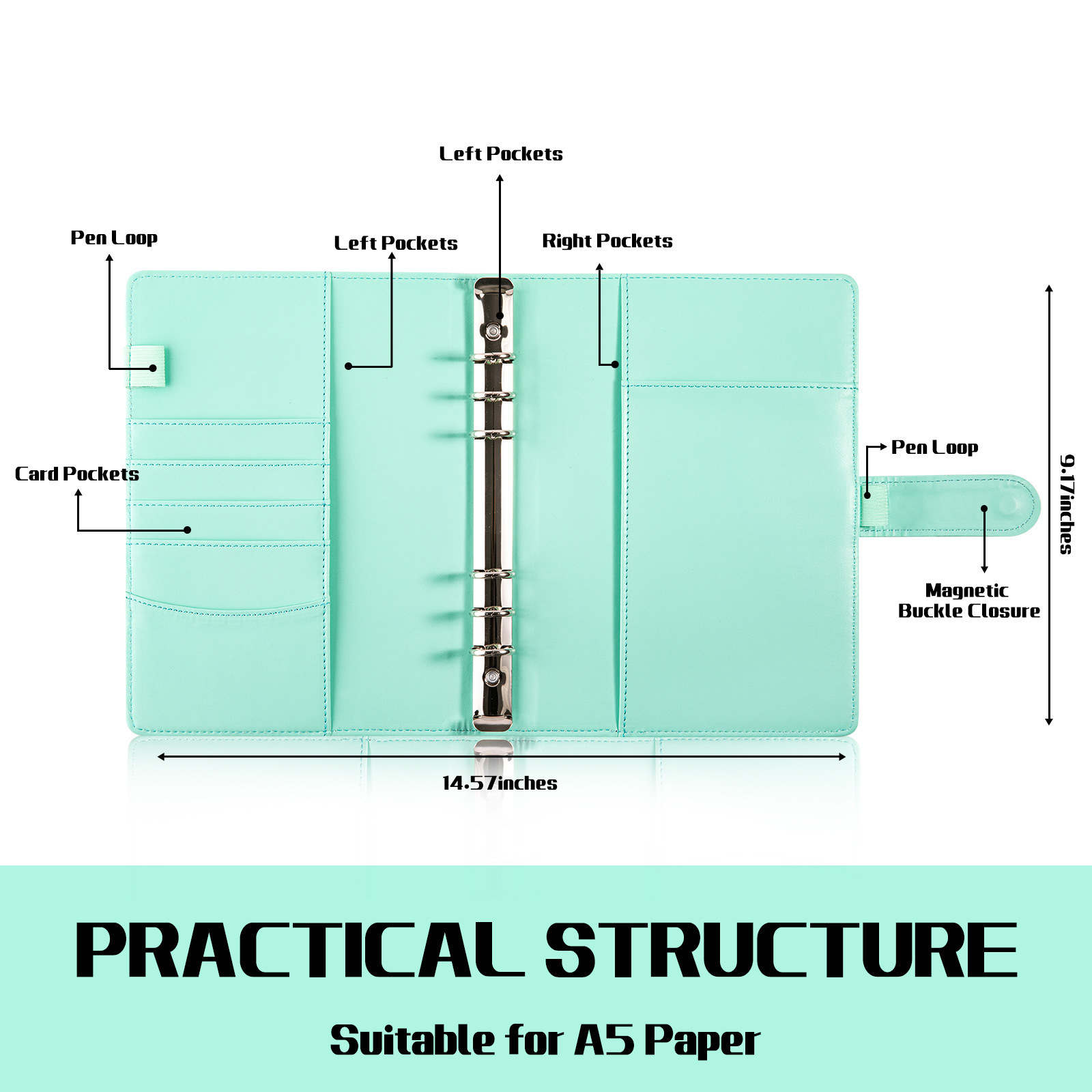 (2개) 마카롱 노트패드 A5 책 버클 분리형 인쇄 가능 가죽 루즈리프 책 PU 가죽 로고 노트북 쉘