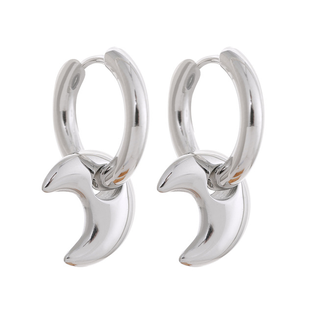 Star, Moon, Heart Shape Pattern Women's Gender Star Moon Heart Shape Stainless Steel IG Style Earrings