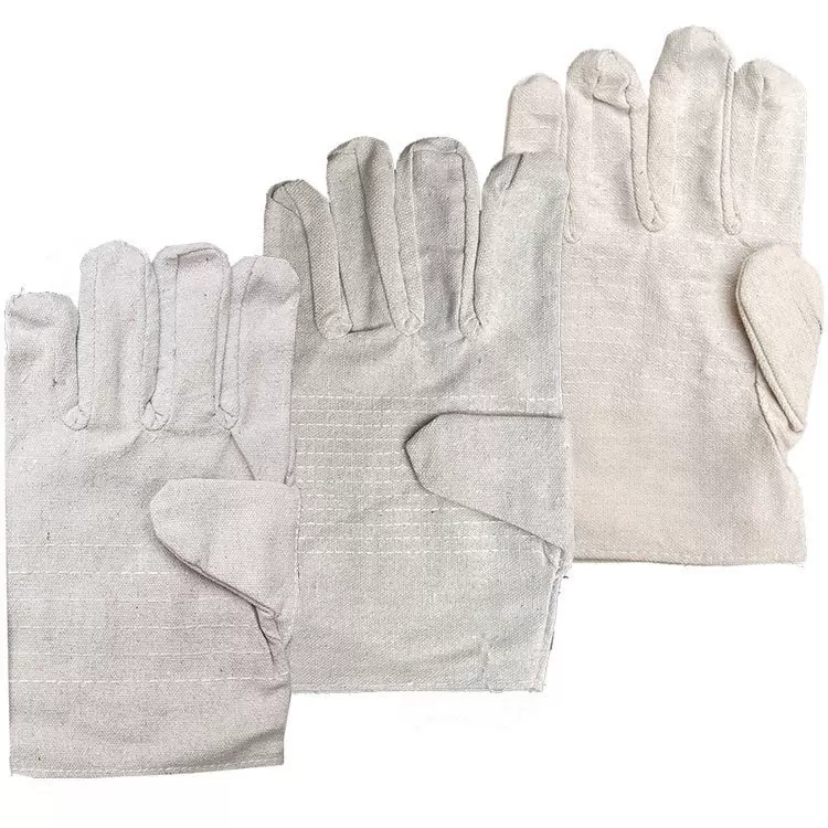 6线12线24线白甲布短款帆布手套多款可选加衬透气劳保电焊工手套