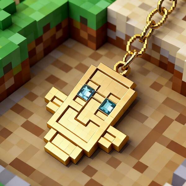 Minecraft Resurrection Undead Totem Keychain Pendant Metal Cyber…