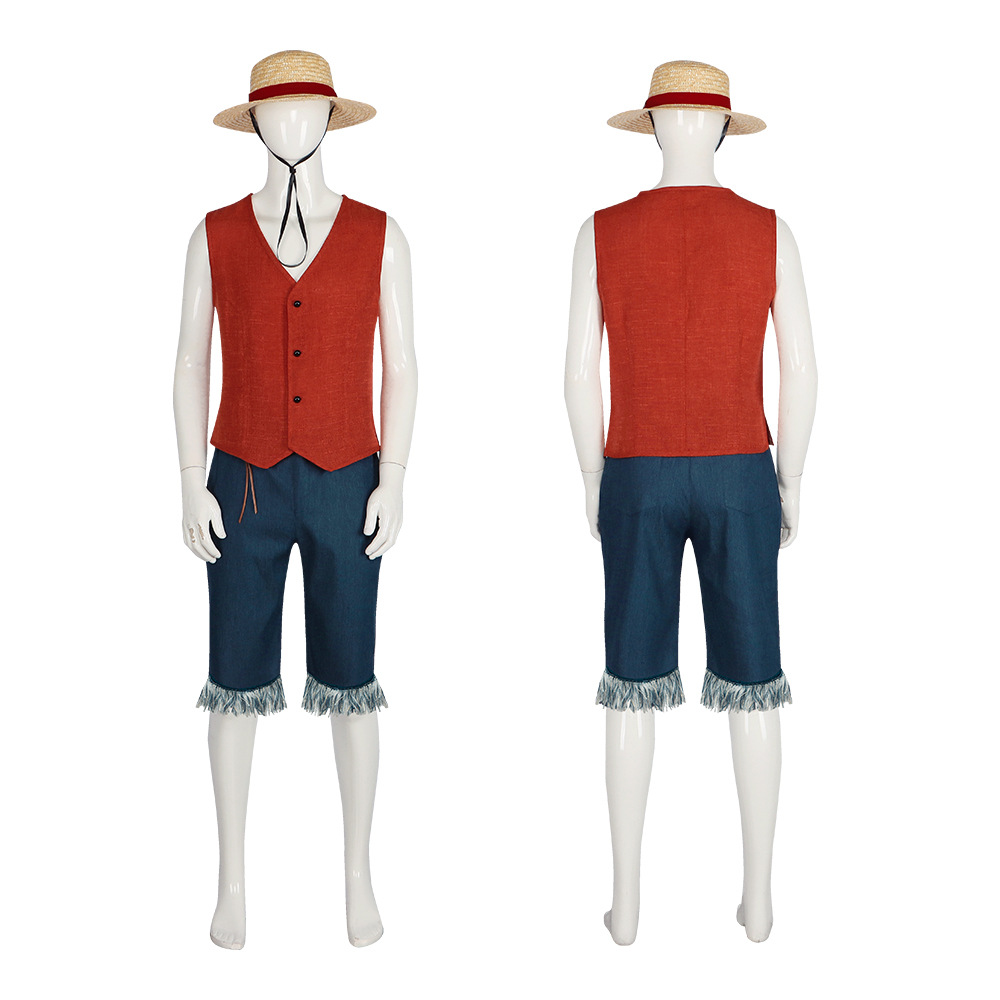 Rey del mar luffy vida real película traje de una pieza y el país cos traje Halloween Cosplay rendimiento