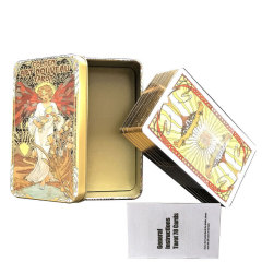 Gold-leafed process Iron Box Tarot Cards High-quality Card Game Cross-border Exclusive English Version with Paper Instructions