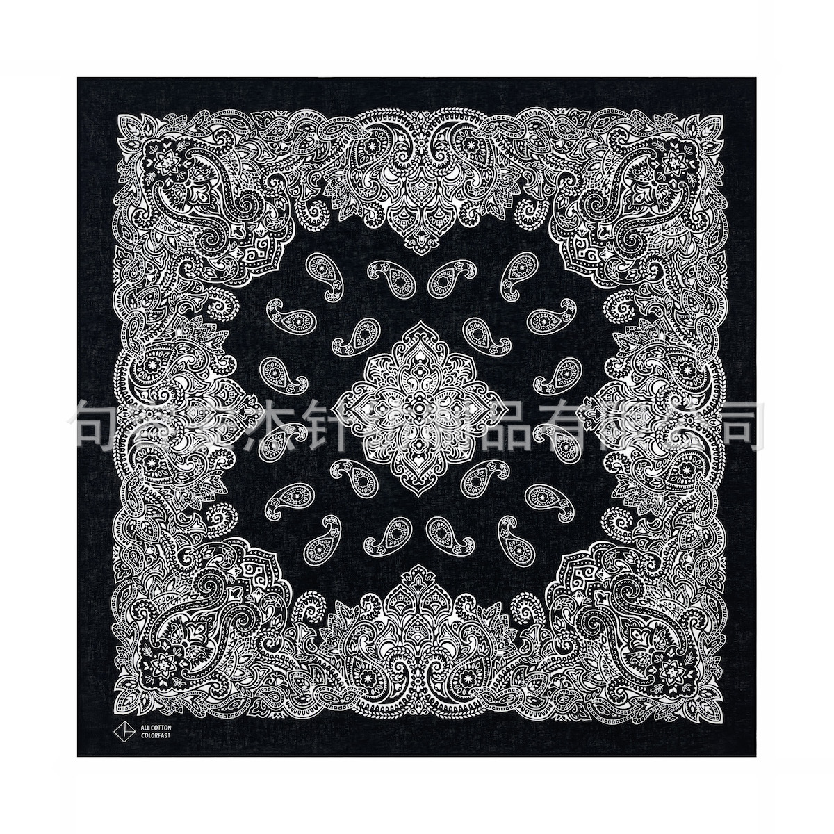 Factory direct supply cotton square European and American cotton four-leaf clover cashew flower square bandana hip-hop hip-hop scarf