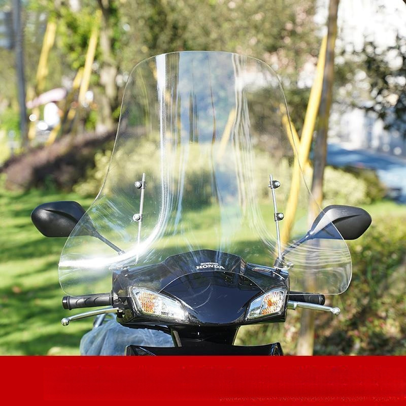 电动车挡风板电瓶车挡风罩加高加宽摩托车前挡风玻璃高通用|undefined