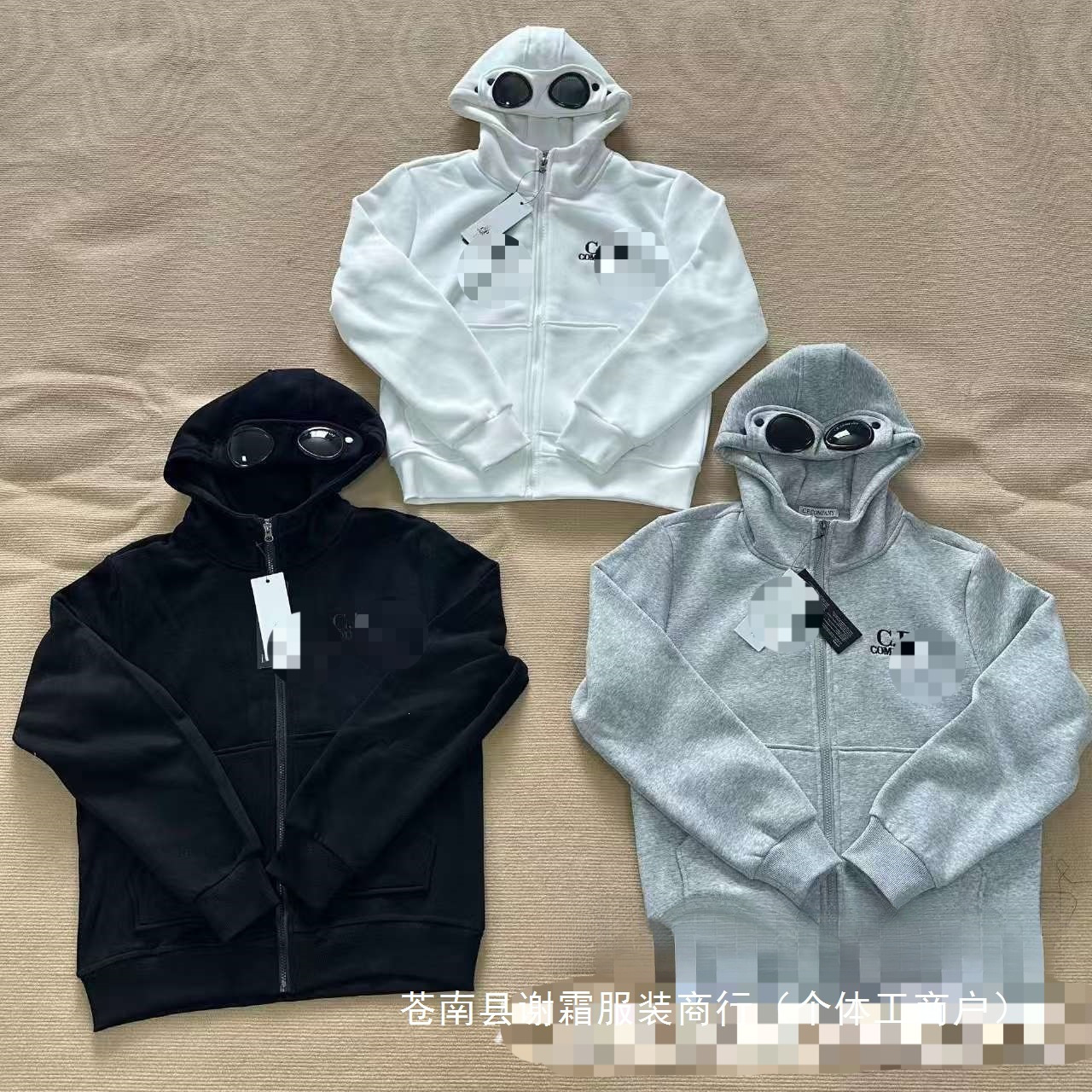 Cross-border CP COMPANY autumn and winter fleece-lined hooded sweatshirts, unisex styles, with goggles design, trendy wholesale