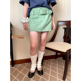 ovinsyang 条纹a字半身裙女夏小个子通勤甜美风穿搭短裙子包臀裙