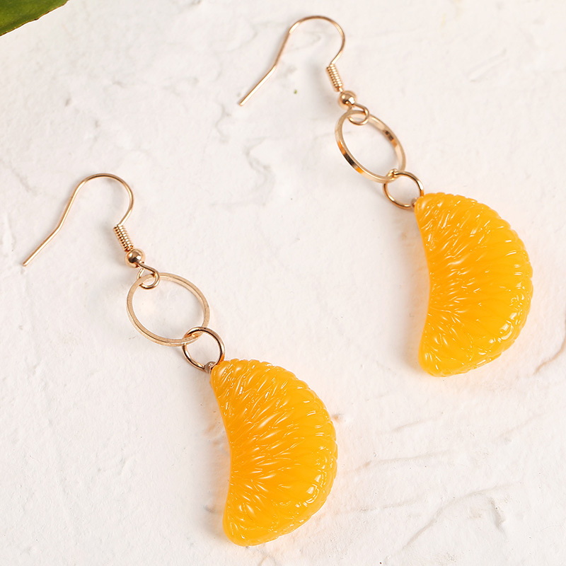 Creative Simple Resin Orange Earrings Wholesale display picture 6