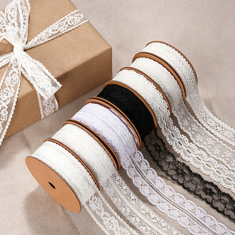 Ribbon Lace Curling Lace Flowers Surprise Gift Packaging Ins Style Wedding White Lace Trim Wholesale
