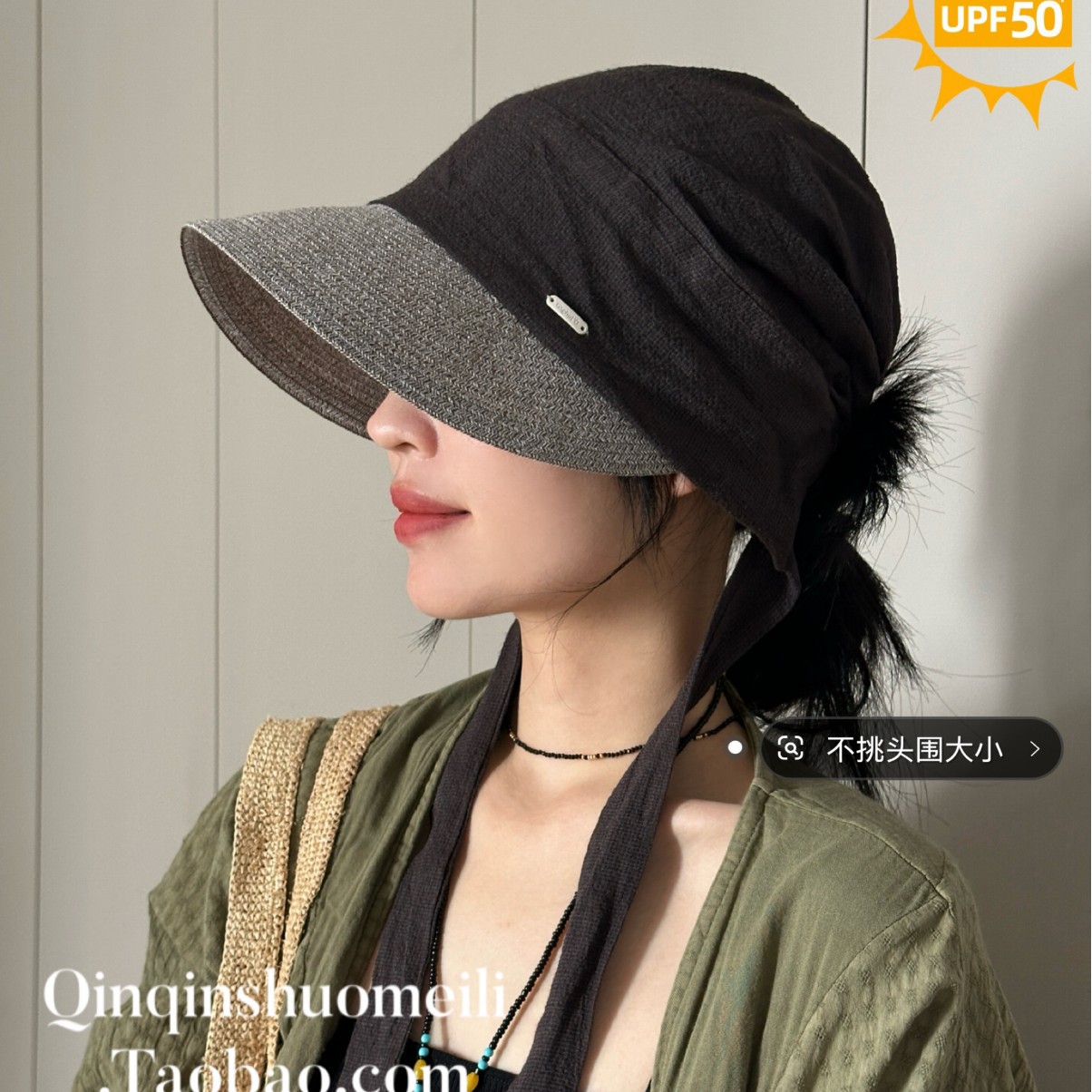 26 Spring/Summer/Lax Silk Baotou Hat N Wearing Ribbon Hat…