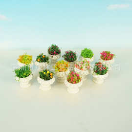 Dollhouse娃娃屋配件 迷你植物模型仿真小盆栽微景摆件盆栽B款