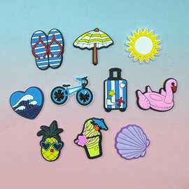 个性环游世界沙滩跨境洞洞鞋配饰PVC软胶DIY手工冰箱贴手机壳批发