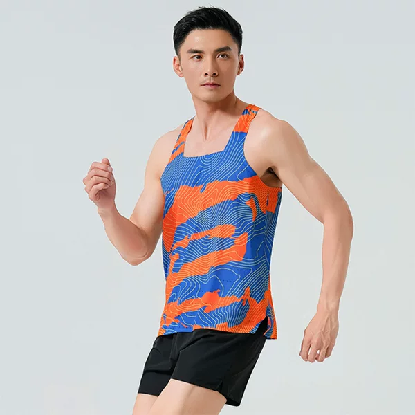 Professional Running Sports Vest, Quick-Drying Breathable Top, Marathon Track and Field Training Clothing, Summer Fitness Wind Tunnel Vest