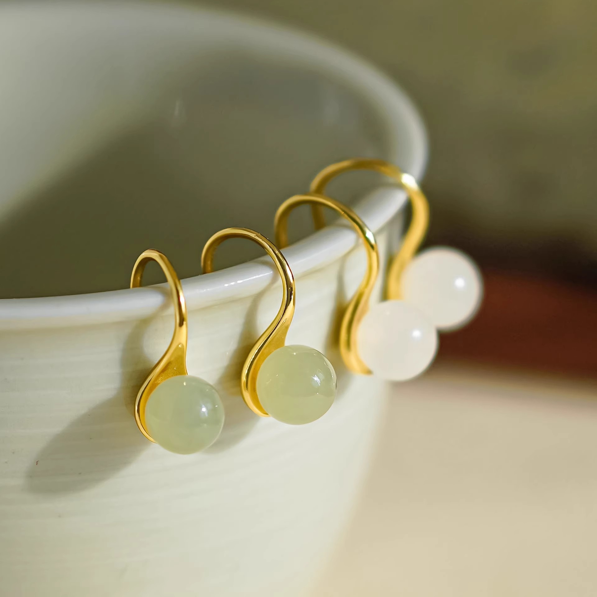 Hetian Jade Earrings New Chinese Style Niche High End Ear Studs_voghion.com