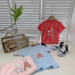 韩国童装外贸童装男童短袖女童短袖萌宠印花T恤552BN06