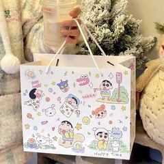 Red Book Style Crayon Shin-chan Gift Bag High-End Gift Bag Large Capacity White Cardboard Cute Gift Paper Bag