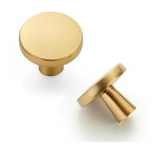 厂家销售跨境实心圆饼黑色铜拉丝厨房橱柜梳妆台抽屉拉手合金配件