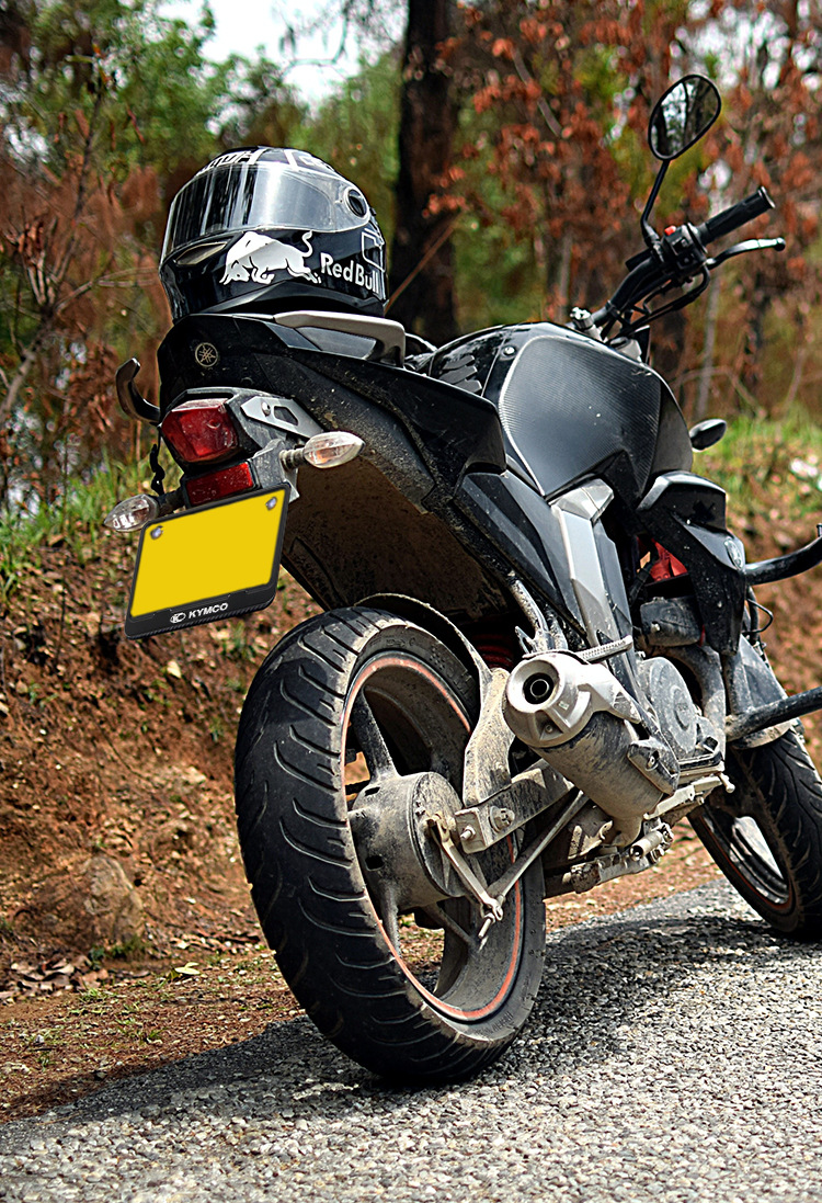 Suitable for Motorcycle License Plate Frame Frosted Black License Plate Frame Scooter Universal Thickened Aluminum Alloy Solid Rear Tail Plate