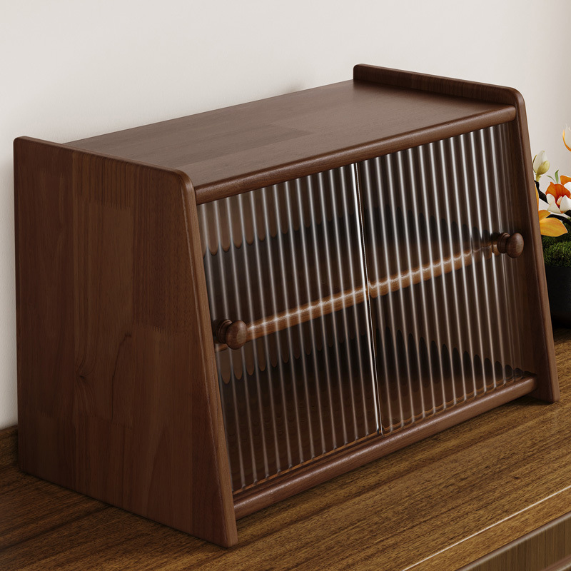 Caja de almacenamiento de cosméticos de escritorio de madera maciza estante de escritorio gabinete de almacenamiento de artículos diversos escritorio de oficina mostrador de mano gabinete