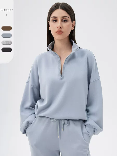 Women's Autumn and Winter Yoga Clothing Sports Sweat Modal Loose Casual Collar Running Fitness Sports Top 42553