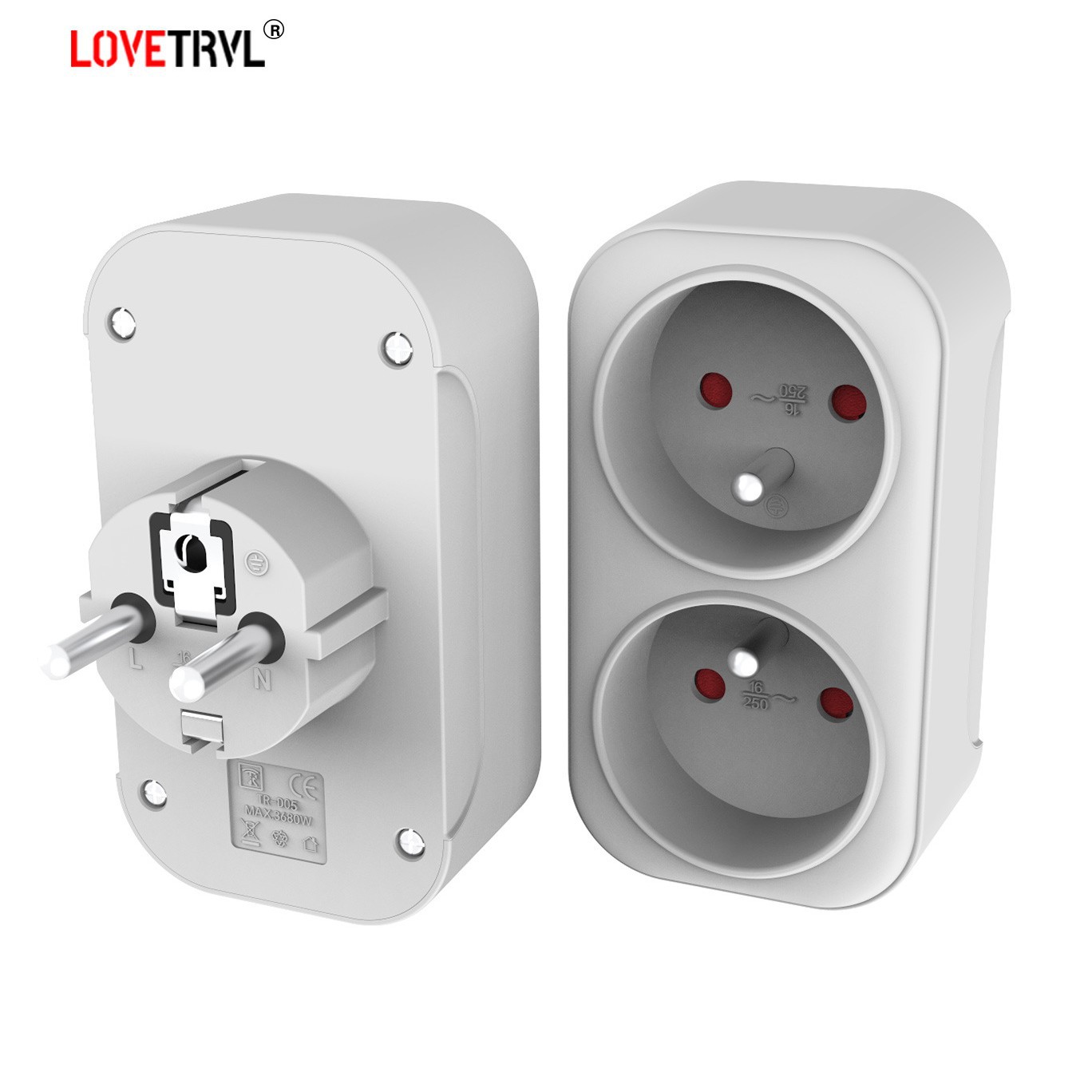 韩国欧规插头转换器法标欧标一转二转换插头工业电源插座转换器