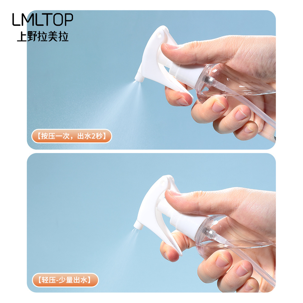 Lmltop 100mL botella de spray transparente PET pistola botella peluquería mano regadera mano botón botella de spray SY710