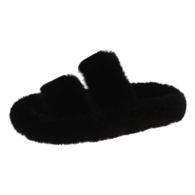 2022 осень-зима, новые уличные женские плюшевые туфли, женские плюшевые тапочки с одним ремешком, корейские повседневные домашние Шерстяные Тапочки