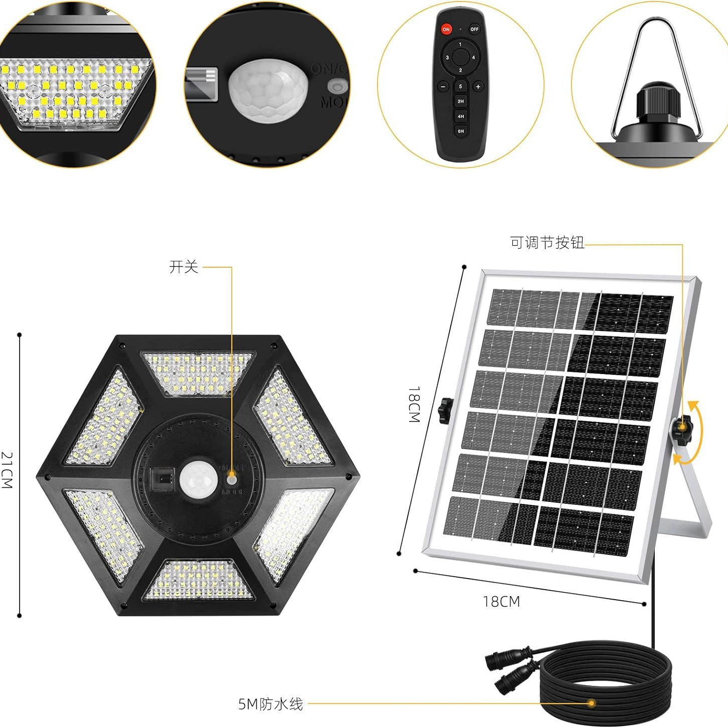 Индукционный LED-путешествия потолочная лампа солнечная для беседки, кросс-бордер торговля