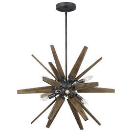 新款定制铁艺木材个性简约吊灯创意客厅吊灯
