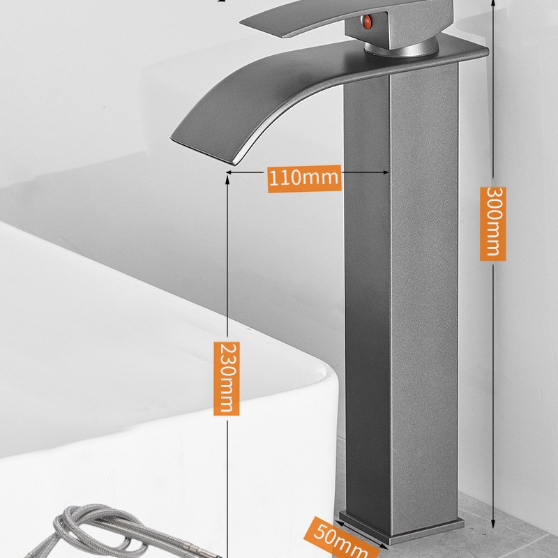 Negro cascada caliente y fría grifo americano lavabo cuenca contador lavabo baño grifo de cobre