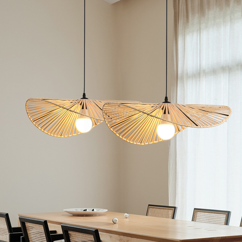 Chandelier de viento tranquilo Zen japonés restaurante creativo minimalista retro sala de té bar lámpara de escritorio hotel residencial lámpara de tela