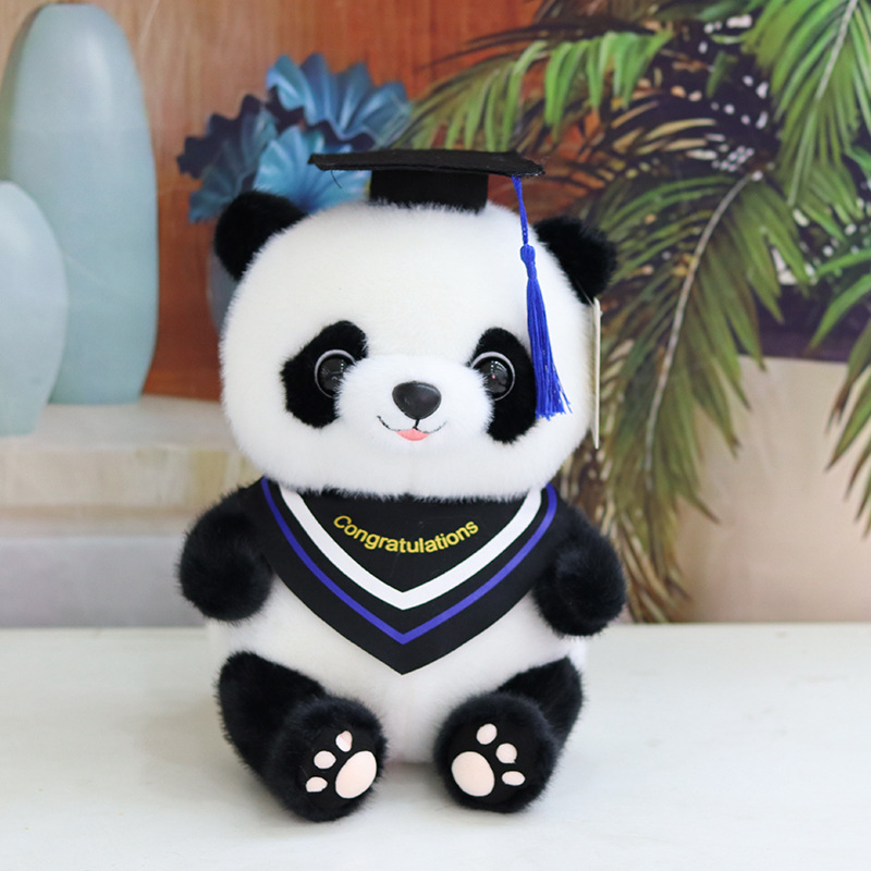 Nuevo regalo de graduación Dr. Panda Doll Peluche Panda Doll Peluche Panda Doll Boutique Agarrador Puede agregar LOGO