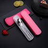 Handheld set stainless steel, tableware, fork, spoon, chopsticks, 3 piece set, Chinese style, increased thickness, Birthday gift, wholesale