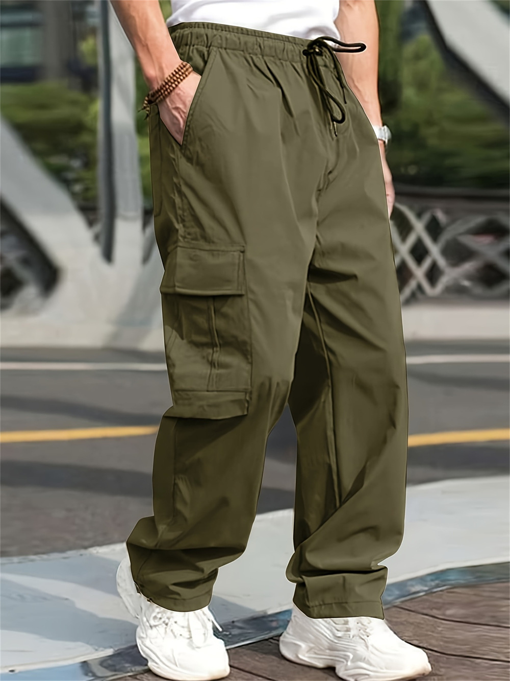 2024 Spring and Autumn Youth Casual Work Clothes Long Loose Straight Outdoor Sports Running Pants Men_voghion.com