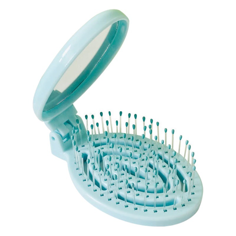 Hogar portátil de viaje cojín de aire peine hueco plegable masaje peine mini hueso contar peine pequeño con espejo al por mayor