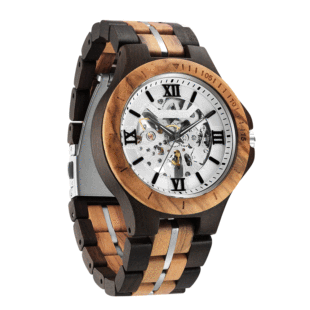 Kunhuang new men's mechanical watch automatic pure wood handmade personalized hollow mechanical steel grain wooden watch men