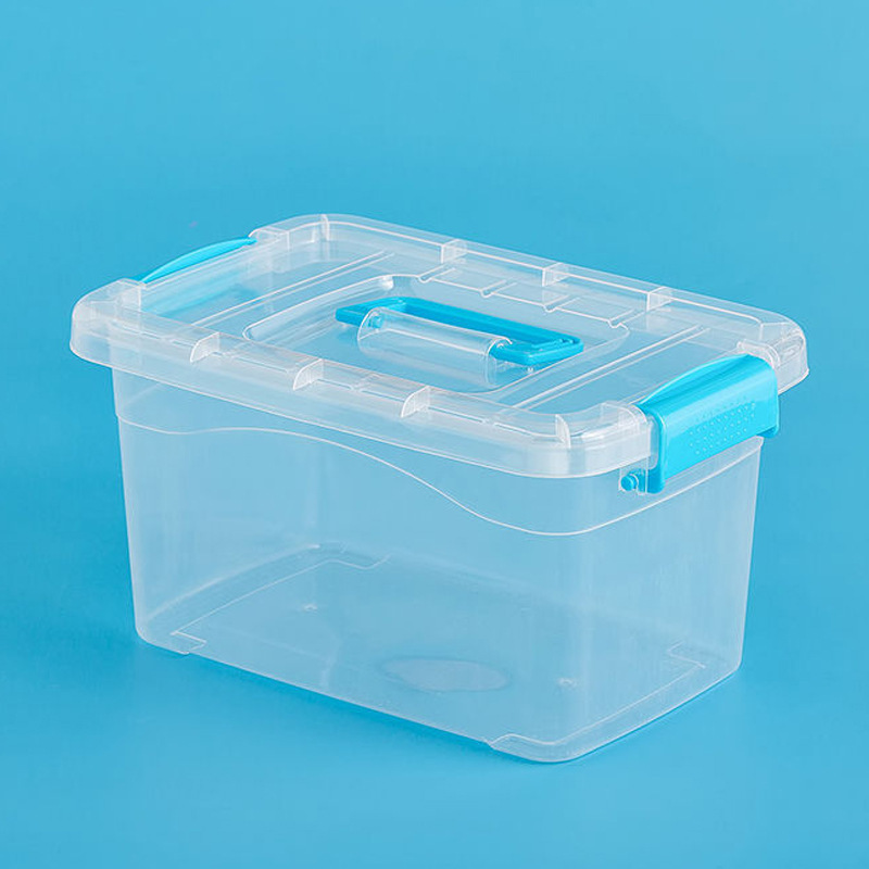 Caja de almacenamiento de plástico transparente Caja de almacenamiento portátil Juguetes para niños Lavadora Caja de acabado de plástico transparente Caja de almacenamiento
