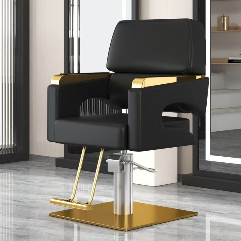 silla de peluquería simple salón de peluquería permeado corte de cabello silla de peluquería de elevación rotativa silla de peluquería de cuero