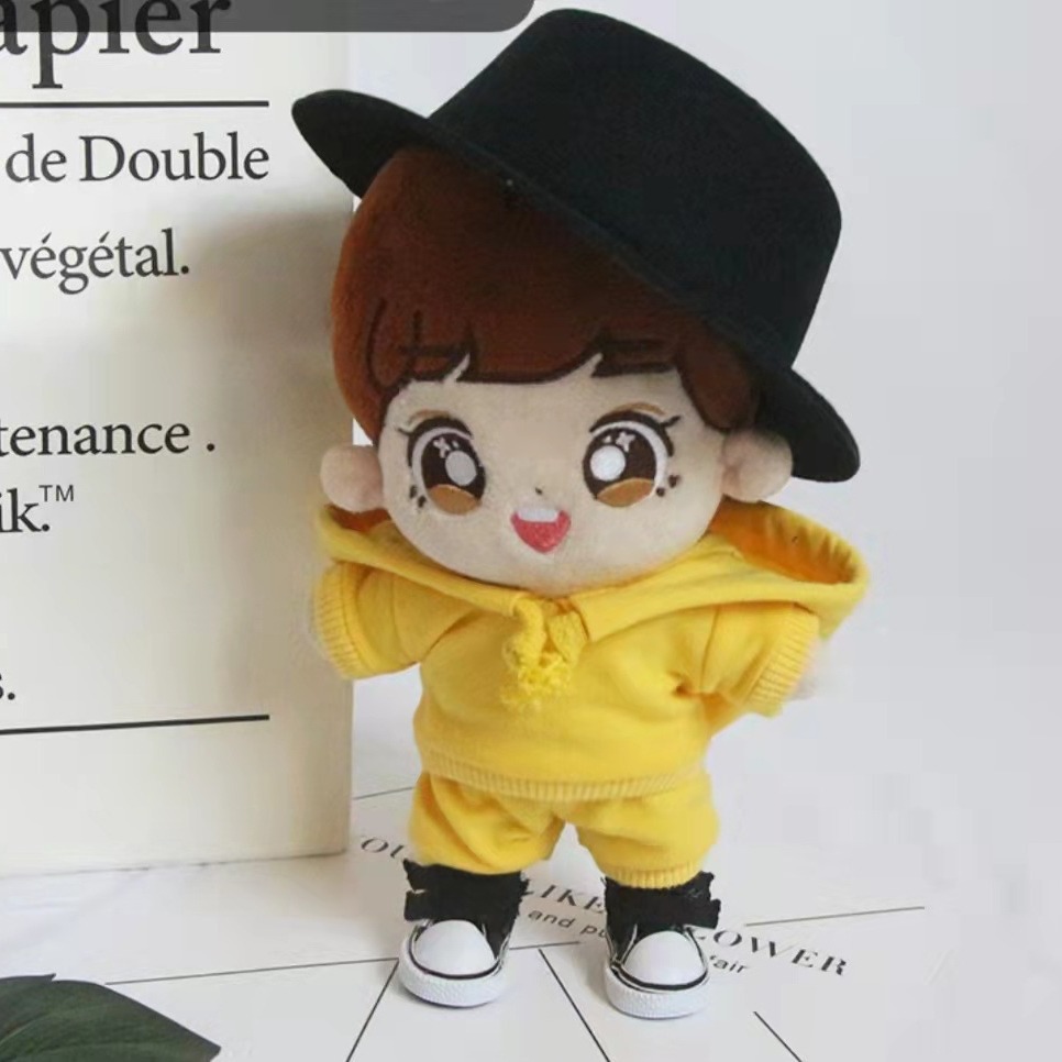 20cm algodón muñeca suéter con capucha muñeca ropa con capucha suéter de color sólido DIY algodón multi-color muñeca ropa